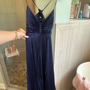 ALC Aries satin pleated dress